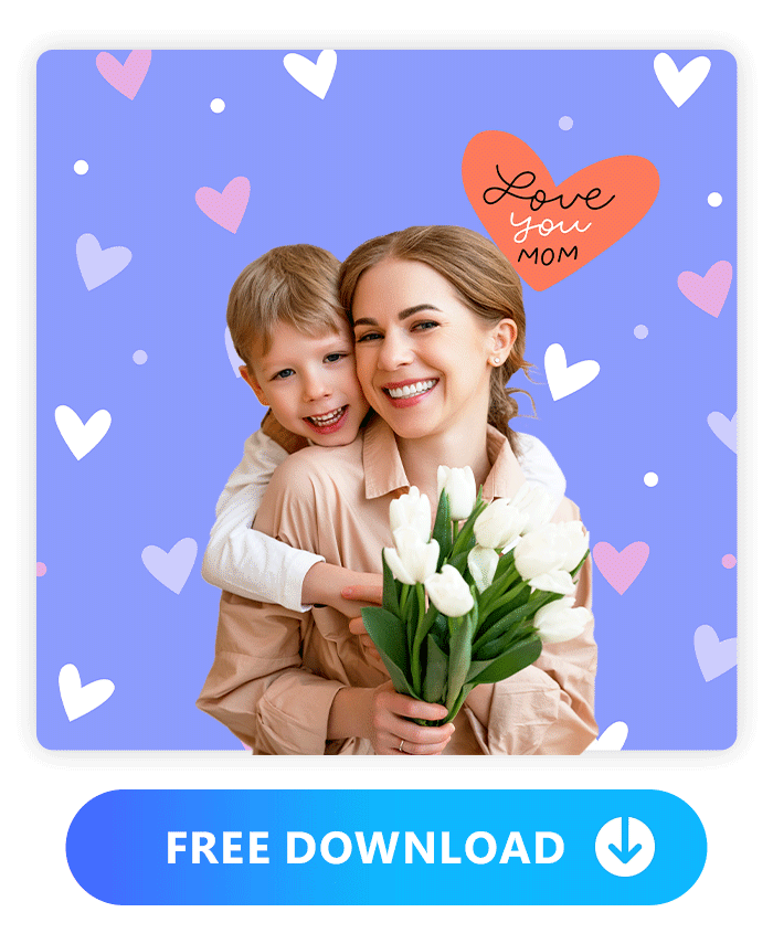 replace 4 Mother's Day theme backgrounds of a mother&son photo